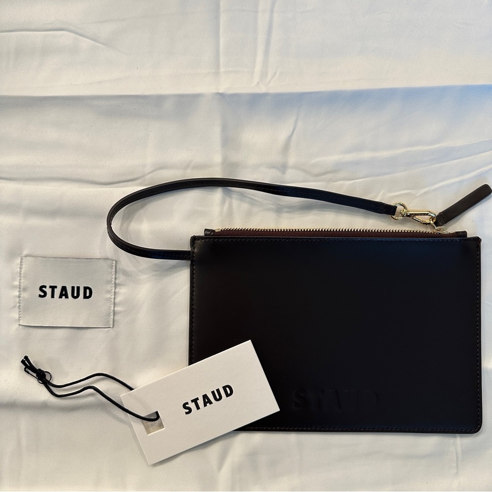 STAUD Leather Wristlet/Pouch - Brand New with Tag and Staud travel bag
